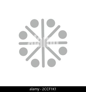 circle dots line simple team work logo vector Stock Vector