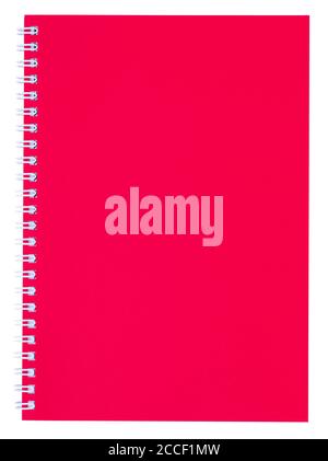 Red notebook isolated on white background Stock Photo