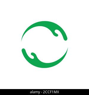 circle hand care finger flow symbol logo vector Stock Vector