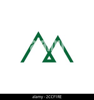 letter m mountain overlapping line logo vector Stock Vector