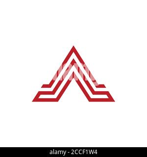 triangle line art geometric logo vector Stock Vector