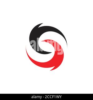 letter s curves circles rotation simple logo vector Stock Vector