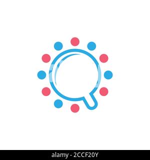 letter q magnifying search symbol logo vector Stock Vector