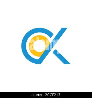 letters ck circle geometric line logo vector Stock Vector