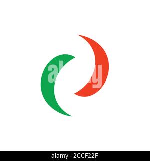 two curves simple motion circle geometric logo vector Stock Vector
