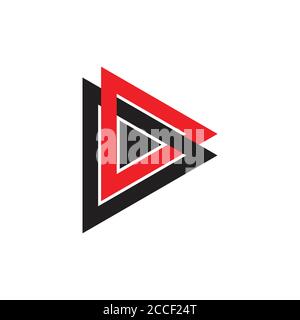 letter dd linked triangle colorful logo vector Stock Vector