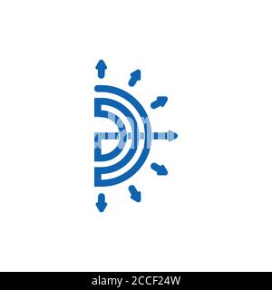 abstract letter d bow arrow line geometric logo vector Stock Vector