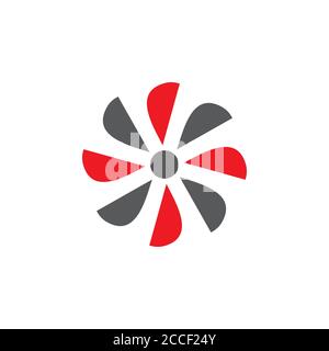 colorful fan propeller line logo vector Stock Vector