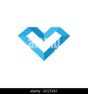 abstract letter mv geometric diamond logo vector Stock Vector