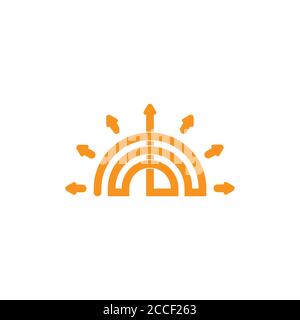 sun arrows geometric line logo vector Stock Vector