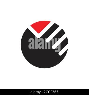 check mark hand geometric logo vector Stock Vector