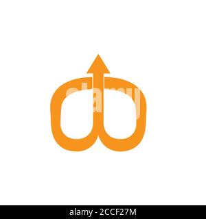 abstract bow arrow overlapping logo vector Stock Vector