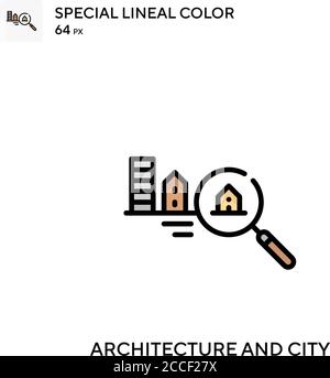 Architecture and city Special lineal color icon. Illustration symbol ...