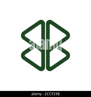 abstract letter bb simple geometric triangle line logo vector Stock Vector