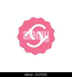 abstract simple letter c s lines art logo vector Stock Vector