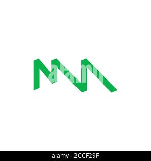 letter mw mm simple line logo vector Stock Vector