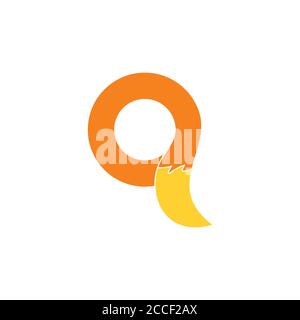 letter q loop pet tail logo vector Stock Vector