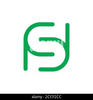 letter cs linked geometric line square logo vector Stock Vector