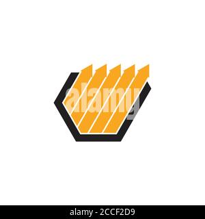 arrow stripes geometric logo vector Stock Vector