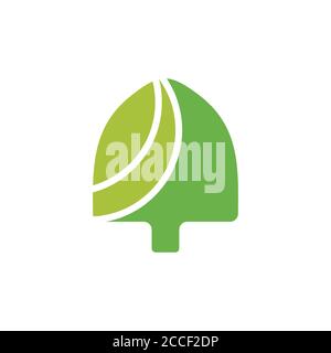 dig shovel plant leaf geometric logo vector Stock Vector