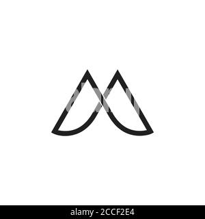 letter m simple infinity line geometric design vector Stock Vector