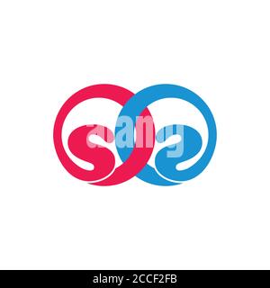 letter ss linked circle logo vector Stock Vector