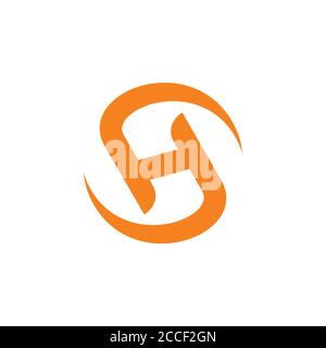 letter sh circle rotate movement design logo vector Stock Vector