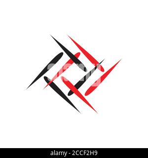 square movement abstract logo vector Stock Vector