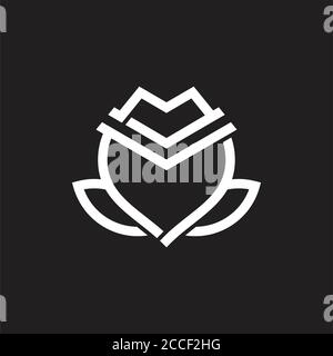 simple geometric rose line logo vector Stock Vector