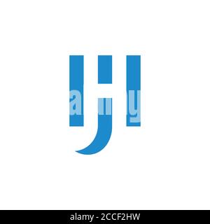 letter hj geometric negative space logo vector Stock Vector