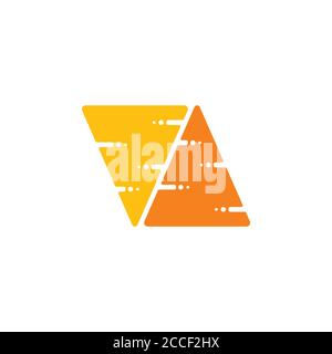 triangle pizza shape symbol logo vector Stock Vector