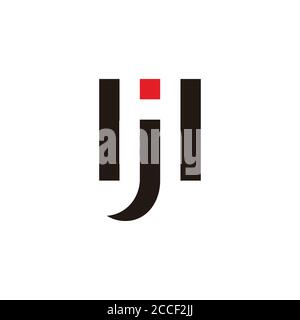 letter hj geometric negative space logo vector Stock Vector