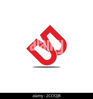 letter wb infinity lines overlap design logo vector Stock Vector