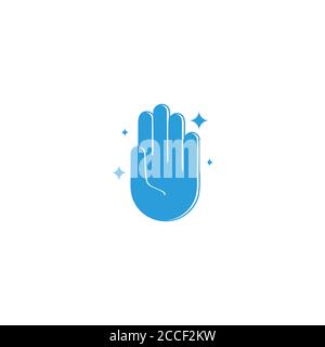 simple geometric hand clean wash symbol vector Stock Vector