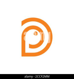 letters pd cute lines art logo vector Stock Vector