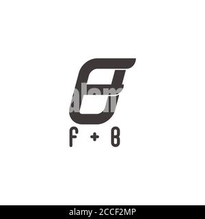 abstract letter fb simple geometric line logo vector Stock Vector