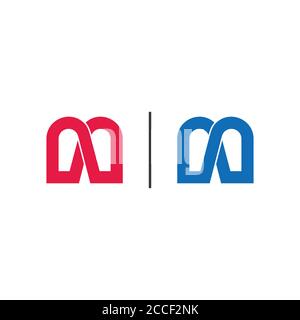 letter m infinity lines overlap design logo vector Stock Vector