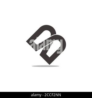 letter mb infinity lines overlap design logo vector Stock Vector