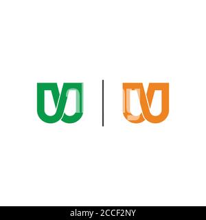 letter w infinity lines overlap design logo vector Stock Vector