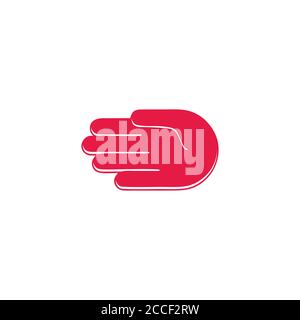 abstract letter d geometric swoosh fast design symbol logo vector Stock Vector