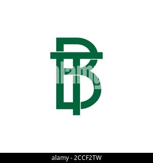 letter tb linked geometric line logo vector Stock Vector