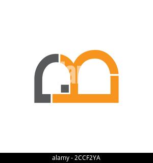 letter m store front geometric design logo vector Stock Vector