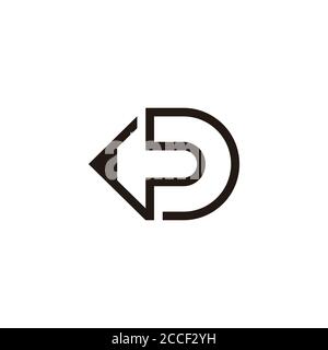 letter d drawing pencil shape geometric line logo vector Stock Vector