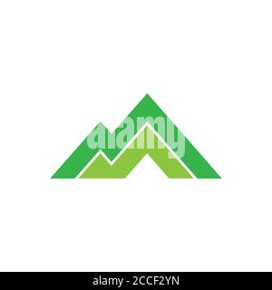 green mountain geometric line symbol vector Stock Vector