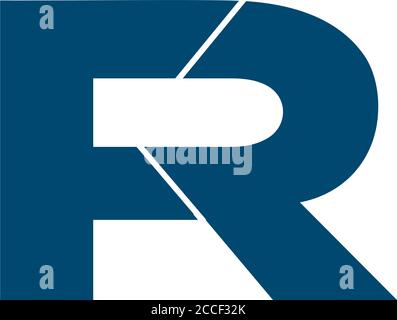 letter fr geometric flat linked logo vector Stock Vector