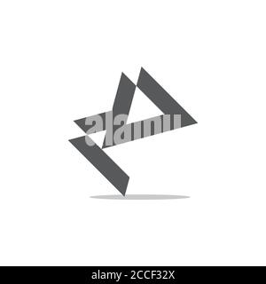 letter mv abstract geometric logo vector Stock Vector