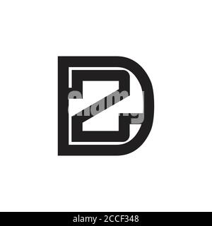 letter dz simple geometric linear logo vector Stock Vector