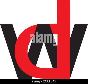 letter dw linked colorful logo vector Stock Vector