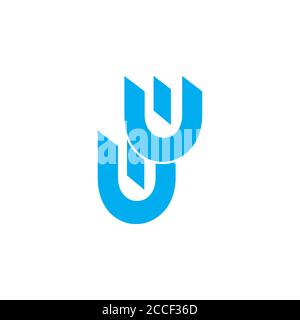 letter uu simple geometric logo vector Stock Vector