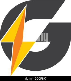 letter g thunder shape geometric logo vector Stock Vector
